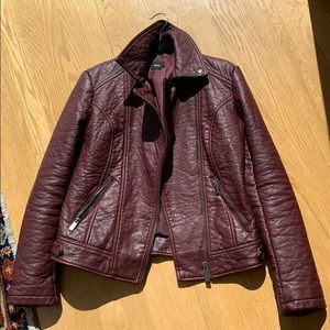 ASOS “Vegan Leather” Biker’s Jacket in Maroon